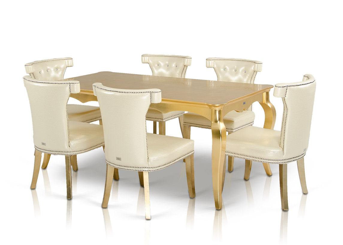 Imperial Transitional Gold Crocodile Dining Table by VIG Furniture - View 8