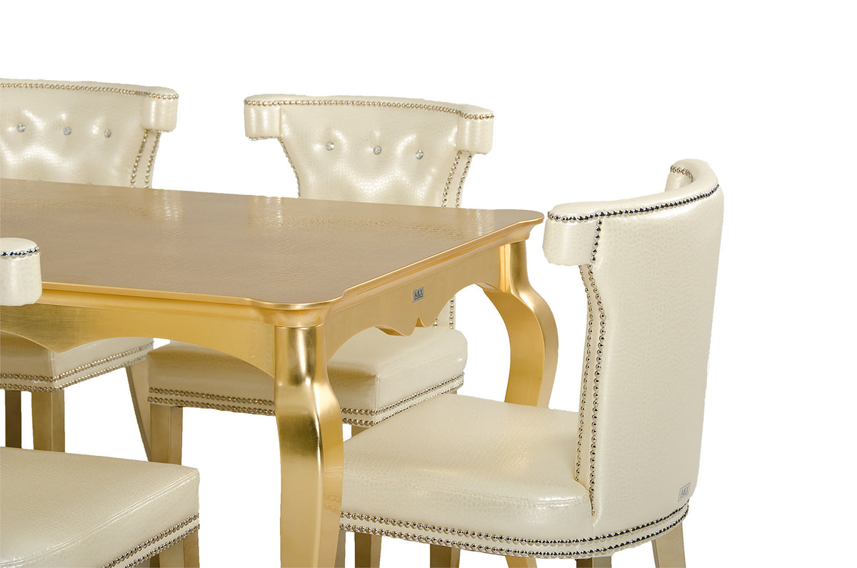 Imperial Transitional Gold Crocodile Dining Table by VIG Furniture - View 6
