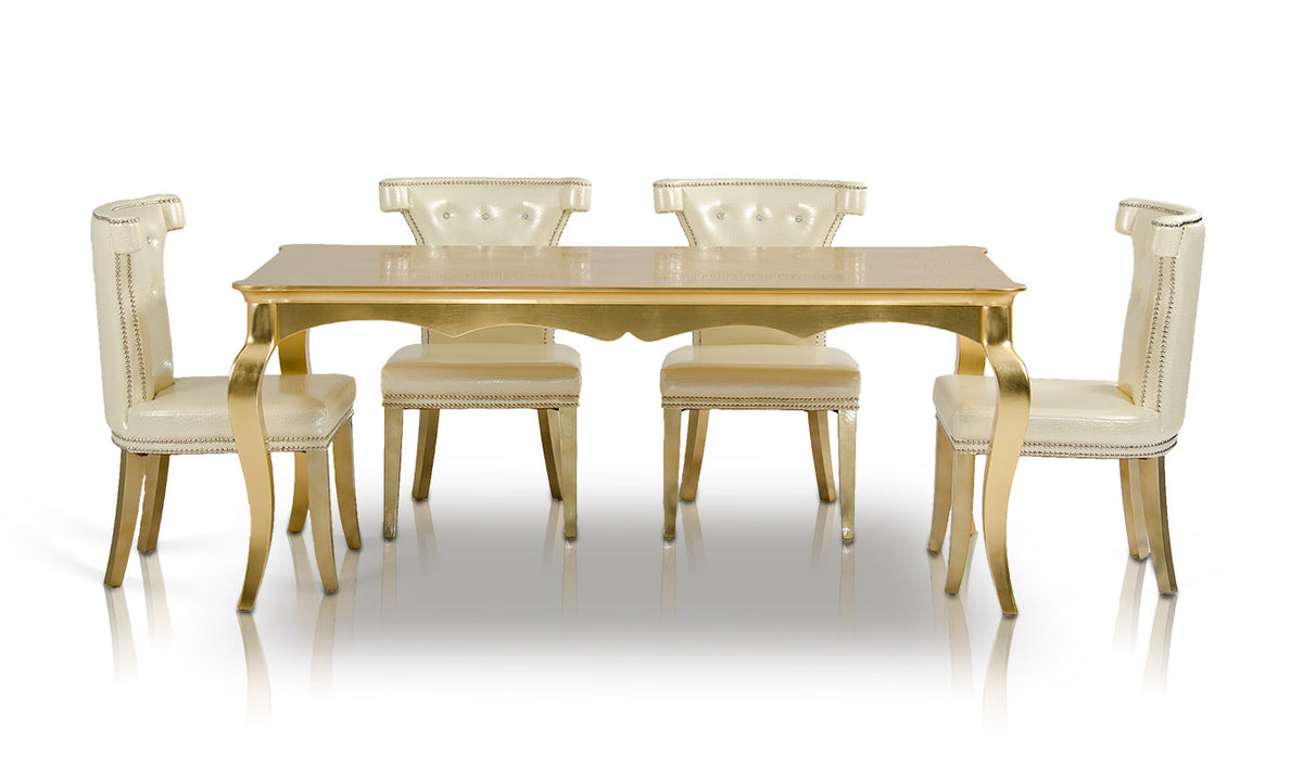 Imperial Transitional Gold Crocodile Dining Table by VIG Furniture - View 9
