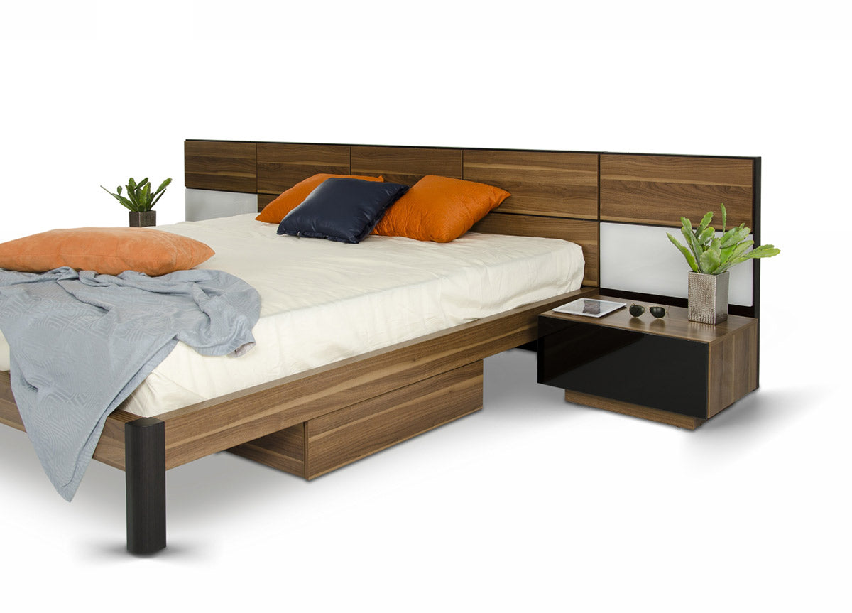 Rondo Mid-Century Platform Bed w/ Nightstands Storage And Lights by VIG Furniture - View 9