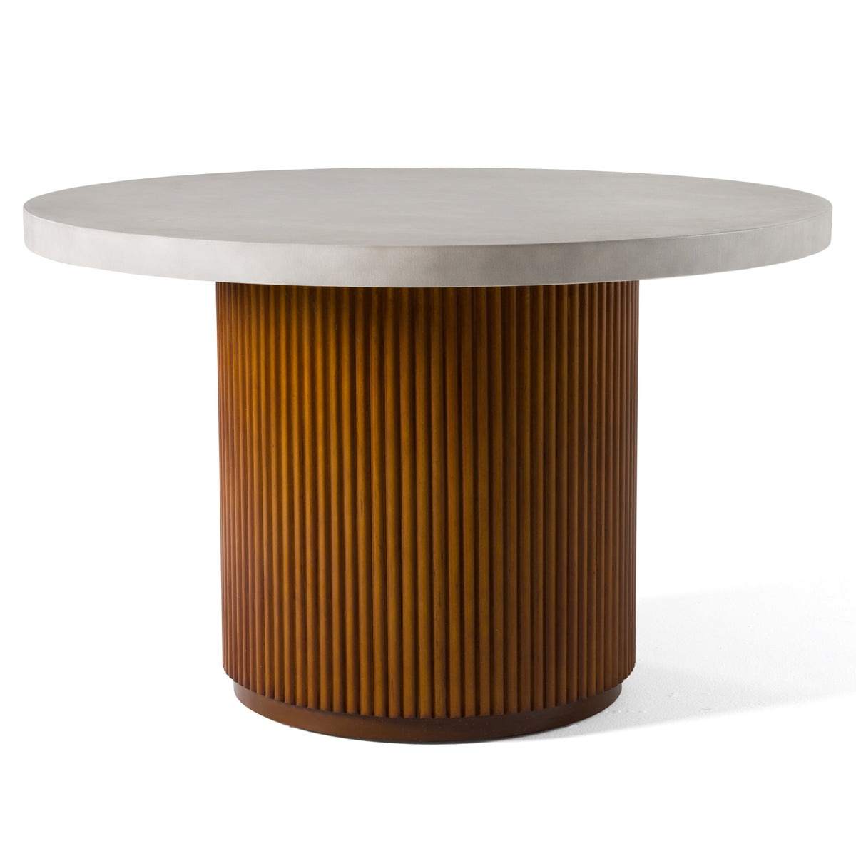 Duncan - Modern Faux Concrete + Walnut Round Dining Table by VIG Furniture - View 1