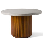 Duncan - Modern Faux Concrete + Walnut Round Dining Table by VIG Furniture - View 2