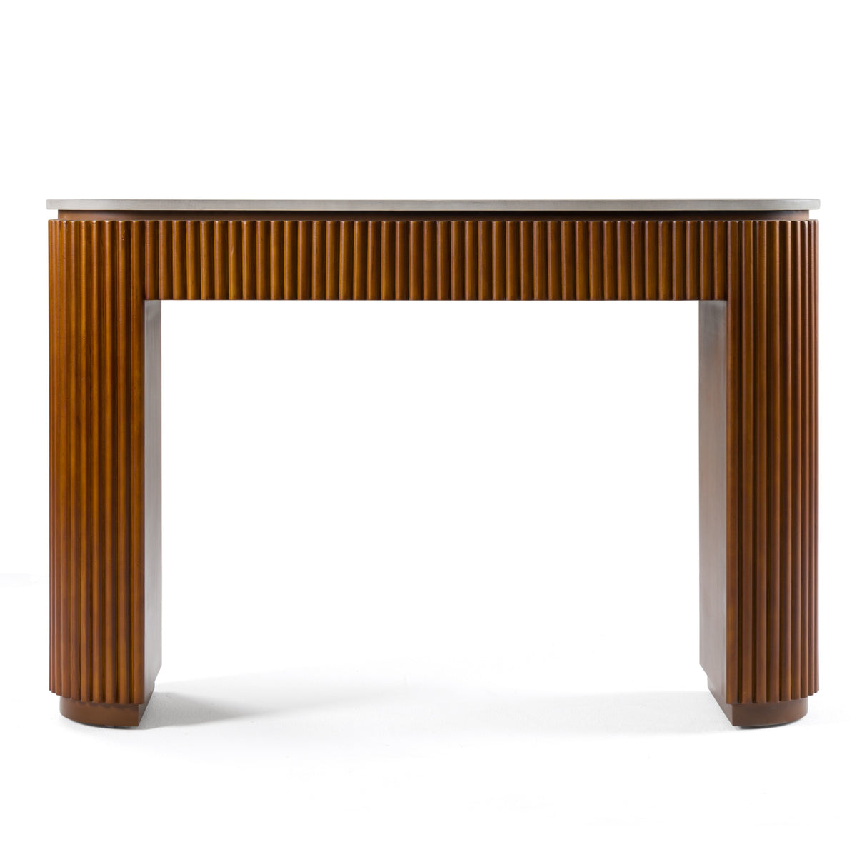 Duncan - Modern Faux Concrete + Walnut Console Table by VIG Furniture - View 1
