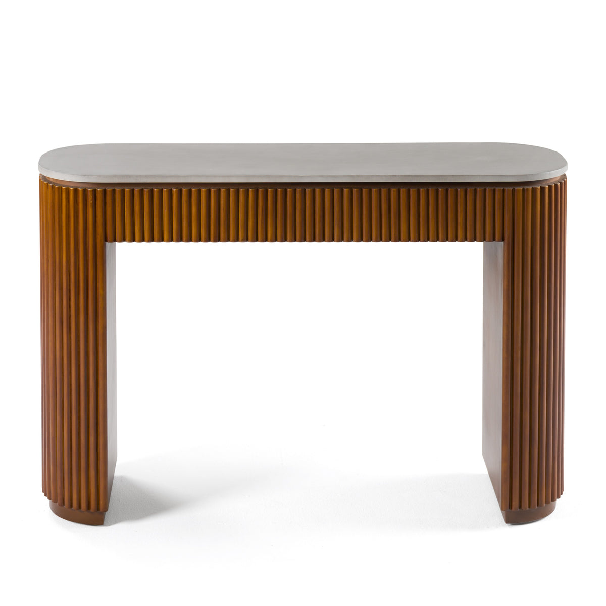 Duncan - Modern Faux Concrete + Walnut Console Table by VIG Furniture - View 3