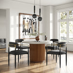 Duncan - Modern Faux Concrete + Walnut Round Dining Table by VIG Furniture - View 7