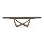Dunster - Contemporary Beige Ceramic + Metallic Grey Extendable Dining Table by VIG Furniture - View 1