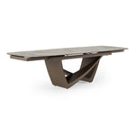 Dunster - Contemporary Beige Ceramic + Metallic Grey Extendable Dining Table by VIG Furniture - View 2