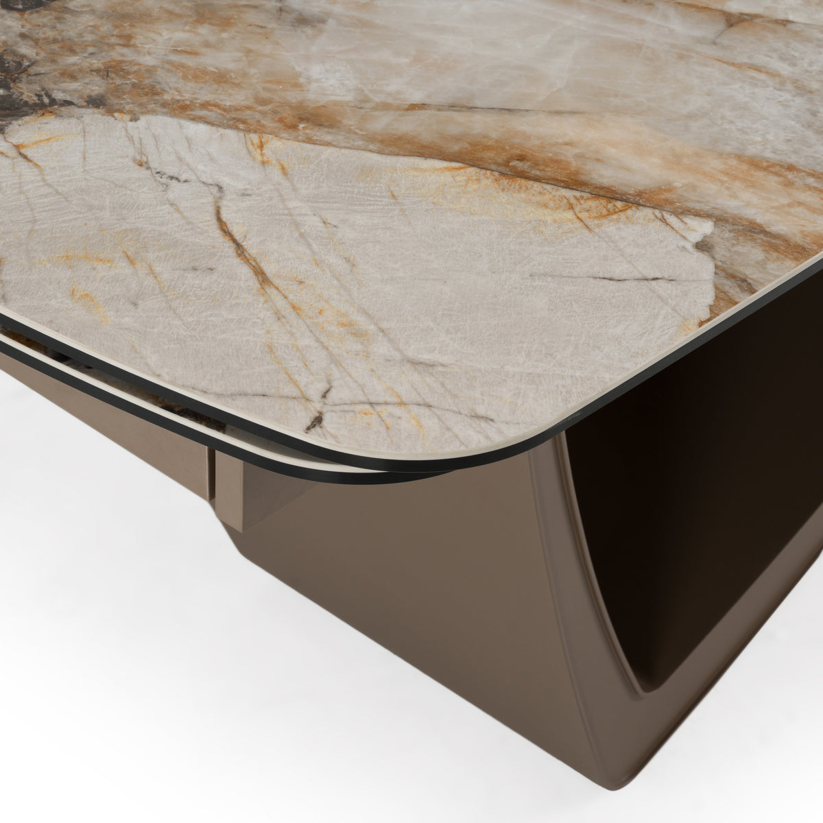 Dunster - Contemporary Beige Ceramic + Metallic Grey Extendable Dining Table by VIG Furniture - View 5