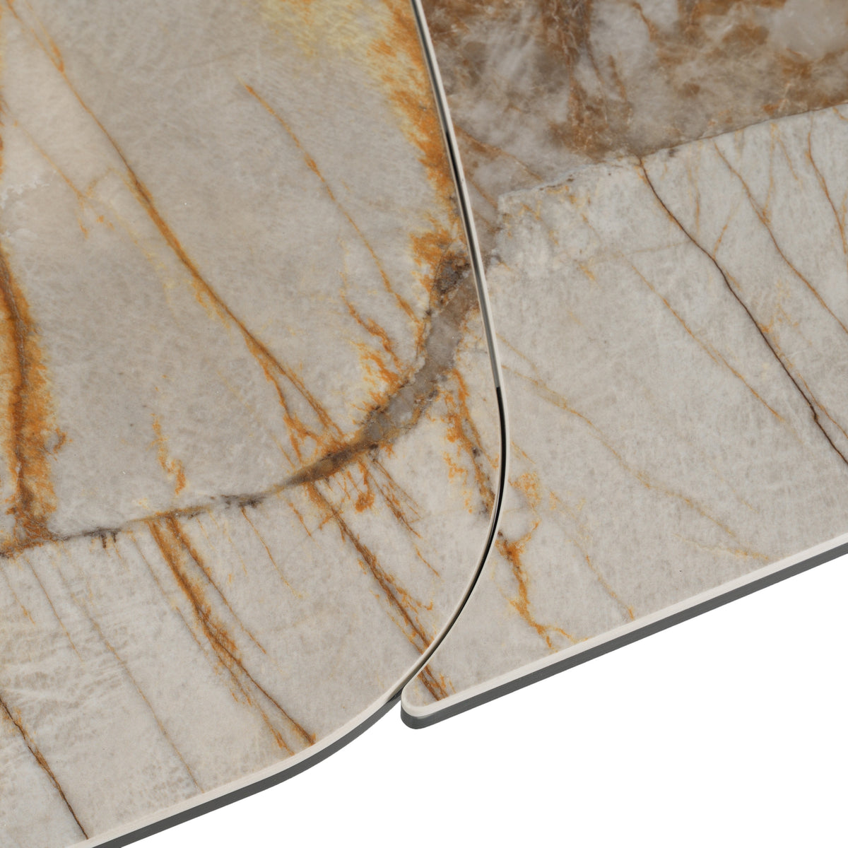 Dunster - Contemporary Beige Ceramic + Metallic Grey Extendable Dining Table by VIG Furniture - View 7
