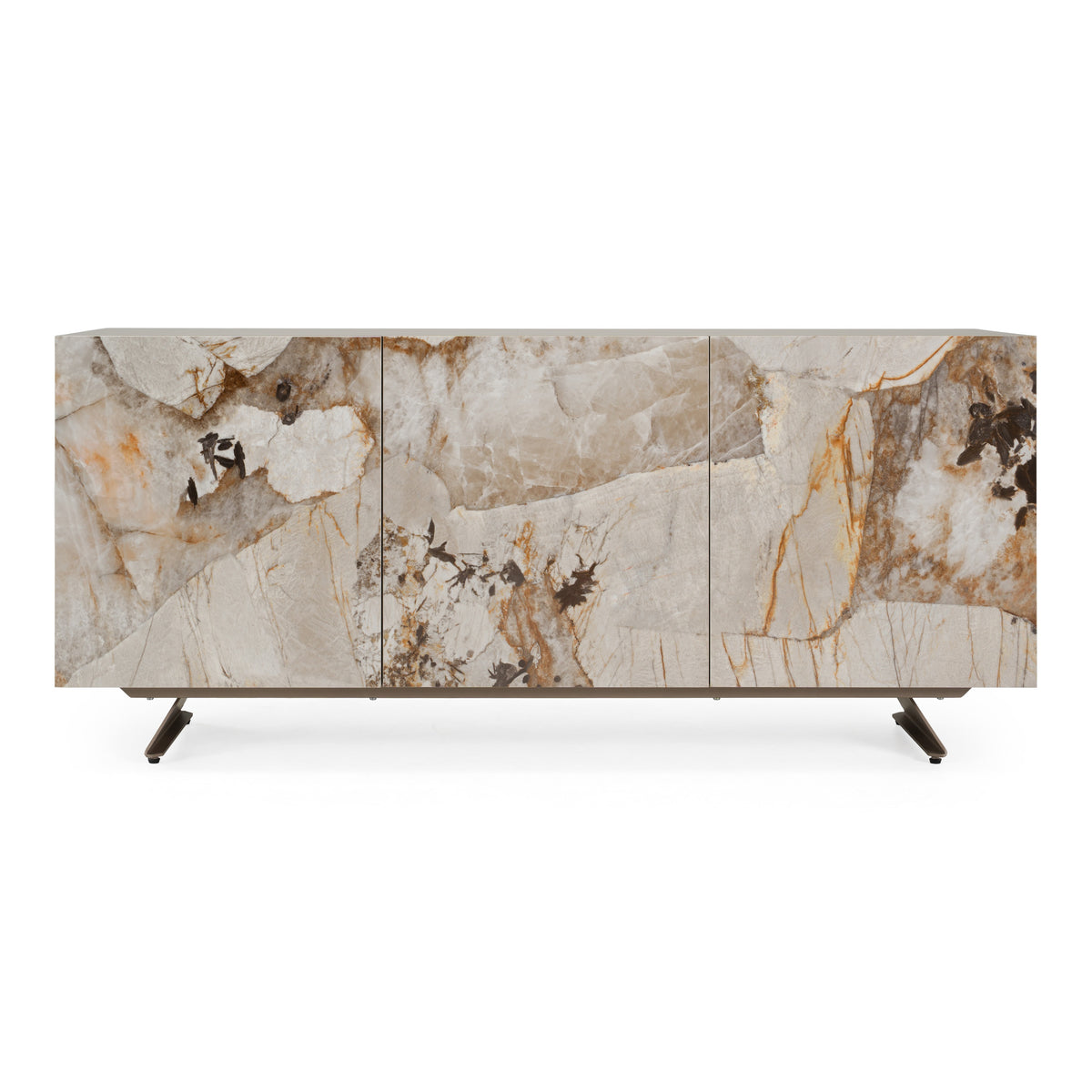 Dunster - Contemporary Beige Ceramic + Metallic Grey Buffet by VIG Furniture - View 1