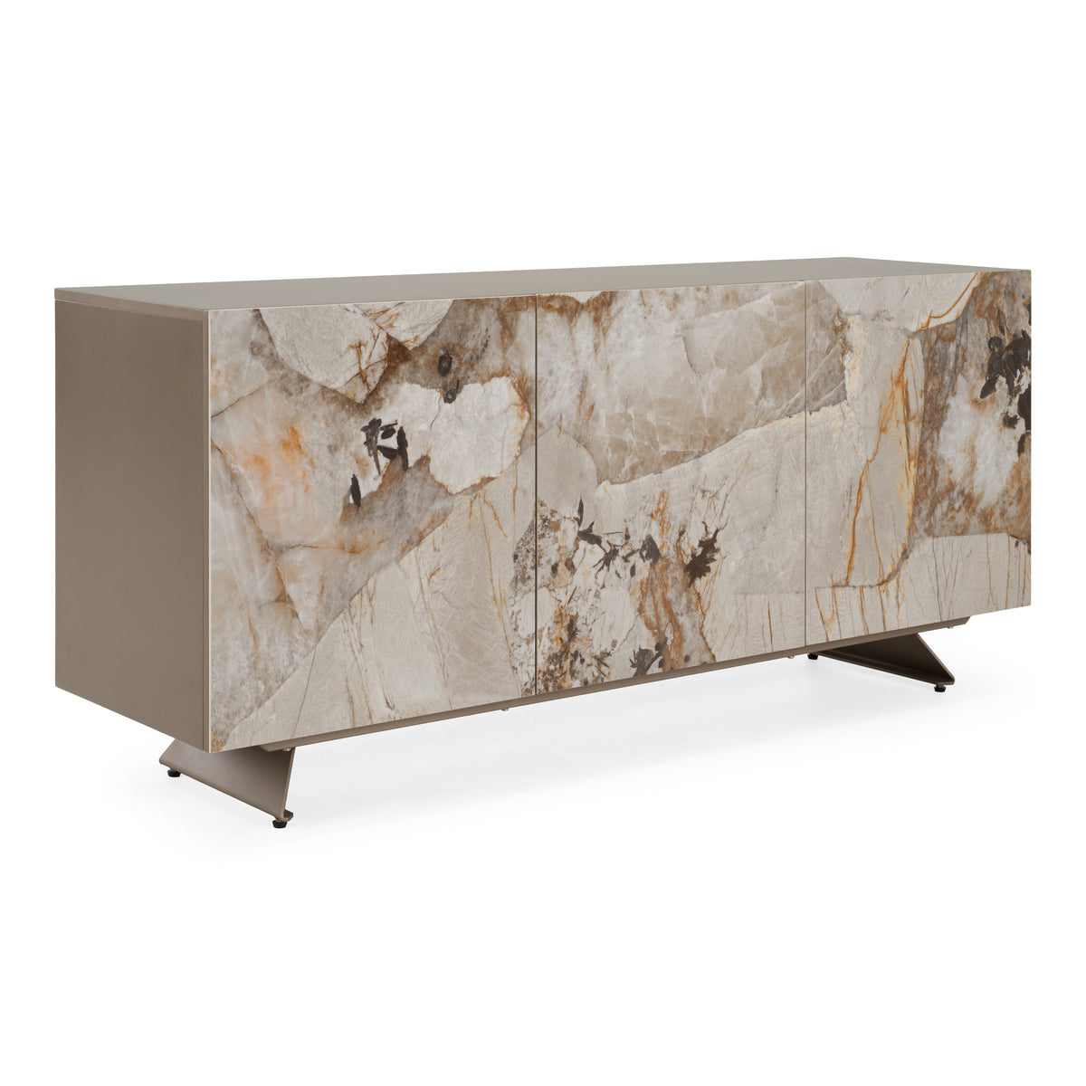 Dunster - Contemporary Beige Ceramic + Metallic Grey Buffet by VIG Furniture - View 4