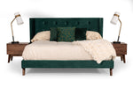Durango Modern Green Fabric & Walnut Bed by VIG Furniture - View 2