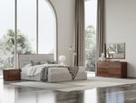 Dustin - Modern Grey Fabric & Walnut Trimmed Bed by VIG Furniture - View 3