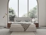 Dustin - Modern Grey Fabric & Walnut Trimmed Bed by VIG Furniture - View 4