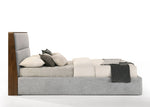 Dustin - QueenModern Grey Fabric & Walnut Trimmed Bed by VIG Furniture - View 2