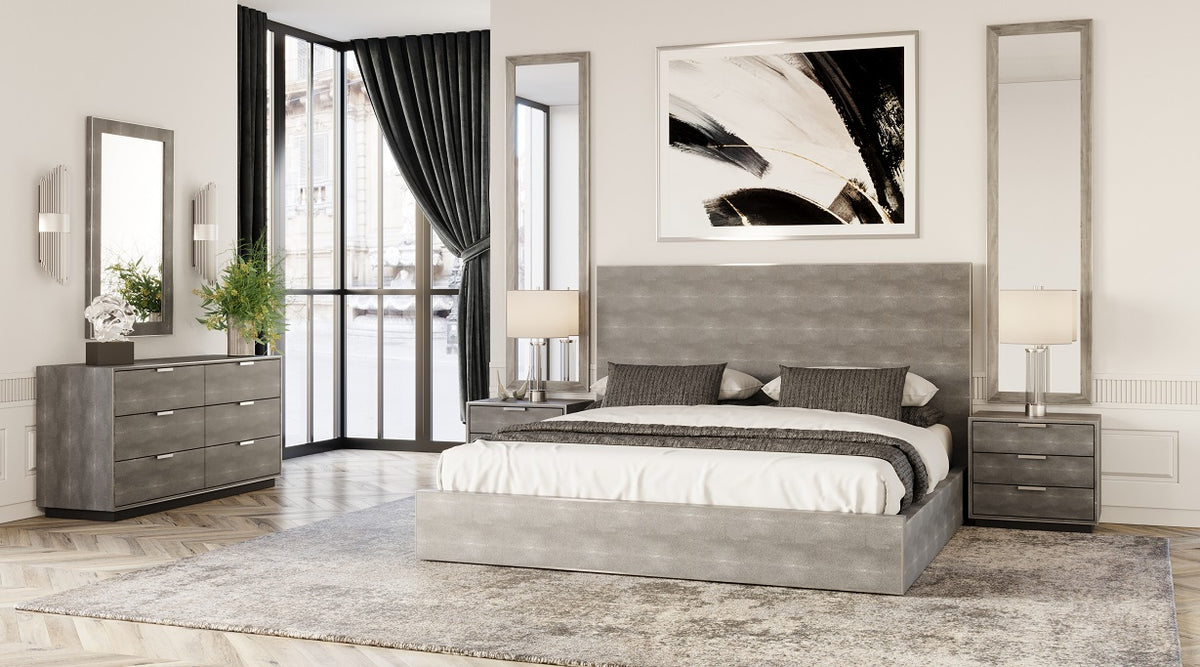 Dynasty - Eastern King Modern Shagreen Bedroom Set - 3 Drawer by VIG Furniture - View 12