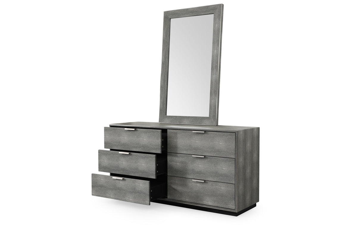 Dynasty - Eastern King Modern Shagreen Bedroom Set - 3 Drawer by VIG Furniture - View 8