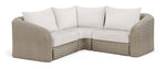Seacrest - Olefin Water Resistant Fabric And Wicker 3 Piece Outdoor Patio Modular Sectional
