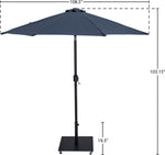 Fiji - Aluminum Patio Umbrella With Square Black Base