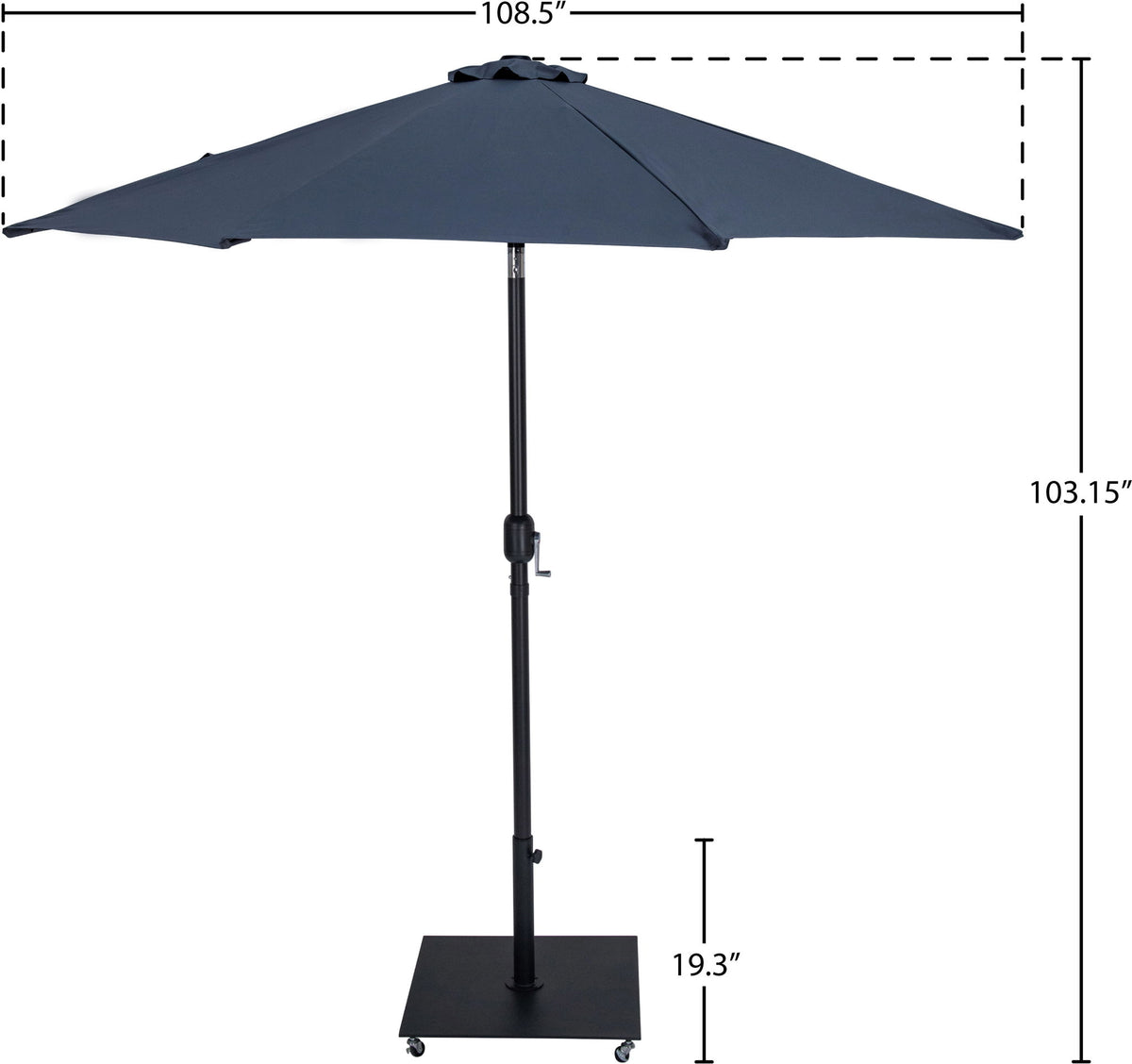 Fiji - Aluminum Patio Umbrella With Square Black Base