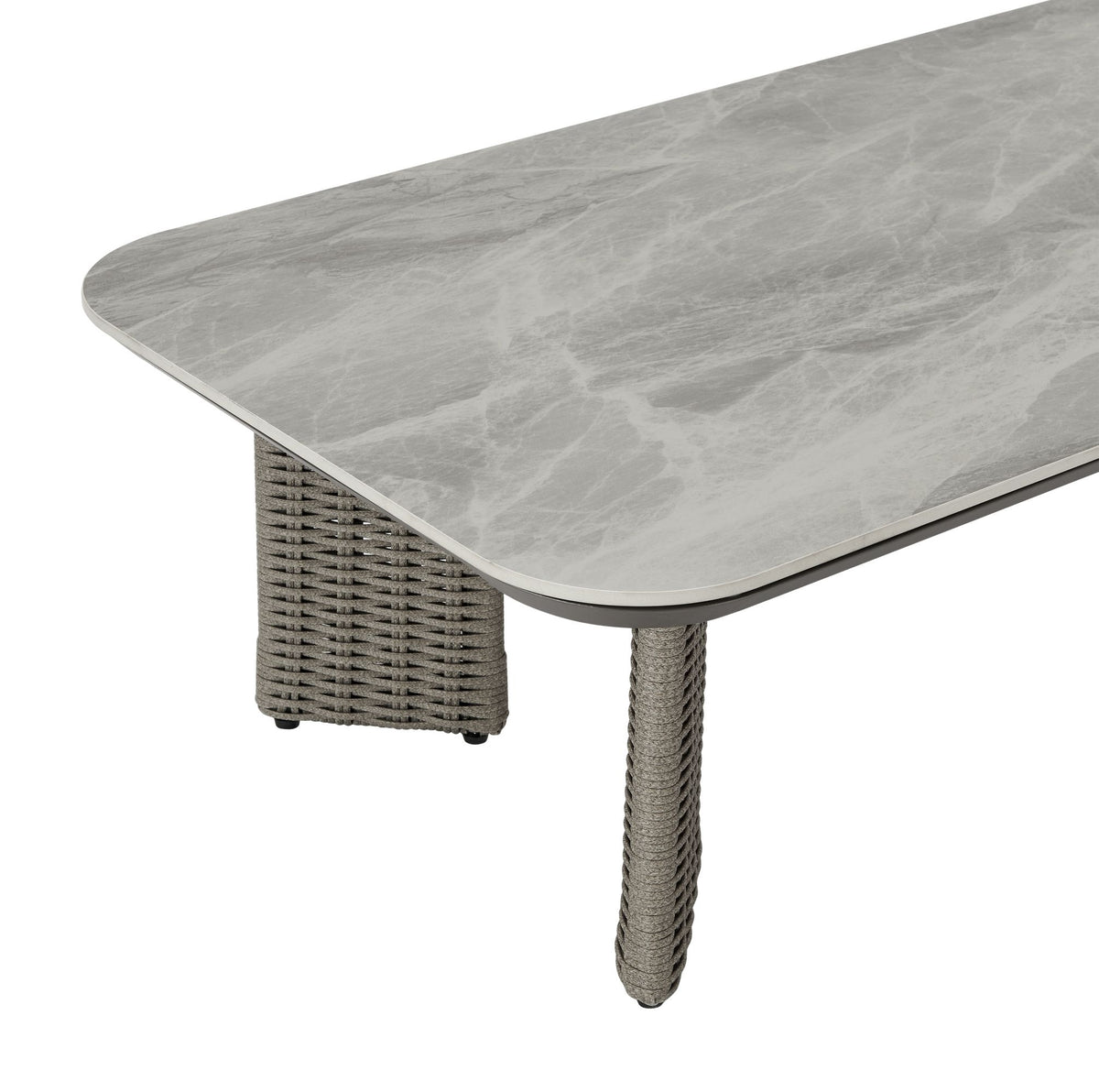 Ciela - 5-Piece Outdoor Sofa Lounge Set With Sintered Stone Tables - Gray / Dark Bronze