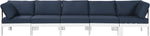 Nizuc - Outdoor Patio 5 Seat Modular Sofa With White Frame