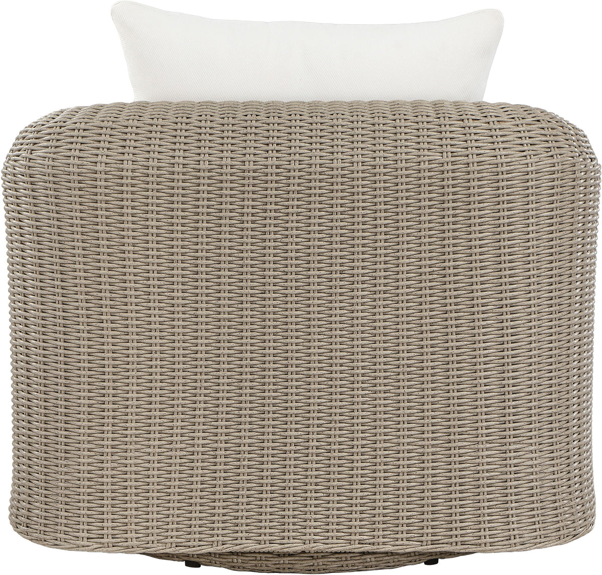 Seacrest - Olefin Water Resistant Fabric And Wicker Outdoor Patio Swivel Chair