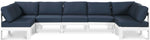 Nizuc - Outdoor Patio 7 Piece Modular Sectional With White Frame