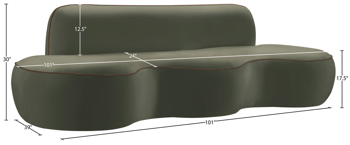 Swerve - Velvet 101" Upholstered Sofa