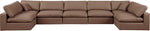 Comfy - 7 Piece Faux Leather Modular Armless Sectional