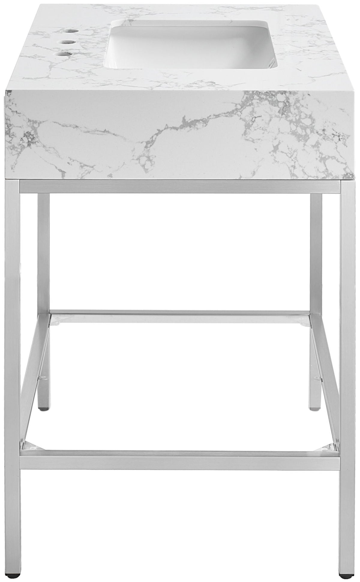 Marmo - Engineered Marble Bathroom Vanity With Chrome Base