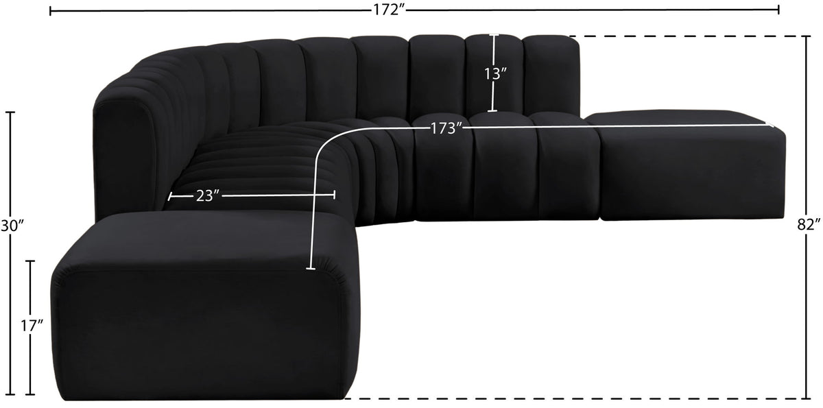 Arc - Velvet 7 Piece Corner Modular Sofa