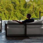 Remsen - Outdoor Sofa - Black / Oyster