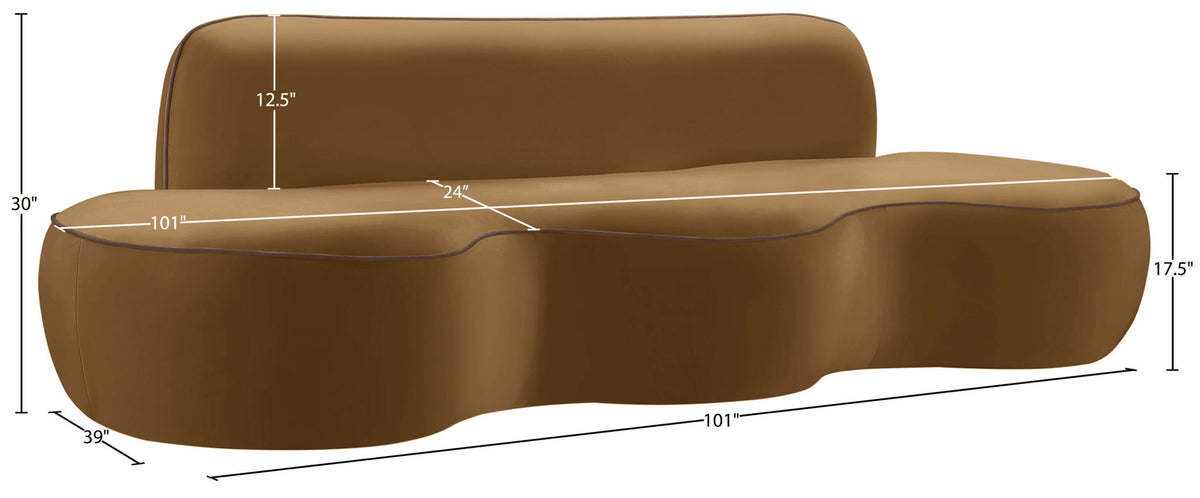 Swerve - Velvet 101" Upholstered Sofa