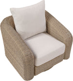 Seacrest - Olefin Water Resistant Fabric And Wicker Outdoor Patio Swivel Chair