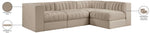 Rummi - Velvet Performance Fabric Upholstered 4 Piece Modular Sectional