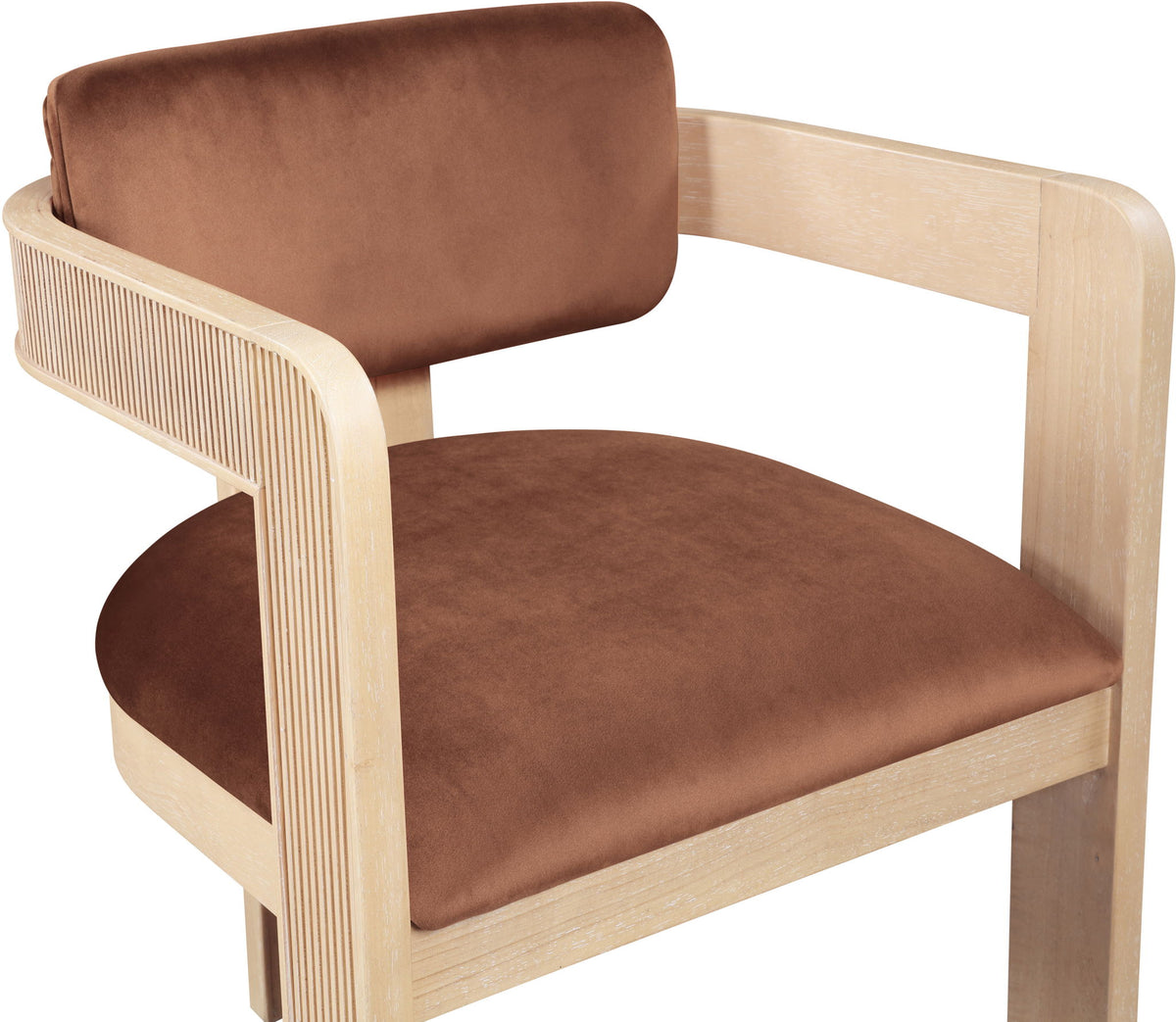 Sacha - Velvet Dining Chair With Natural Base (Set of 2)