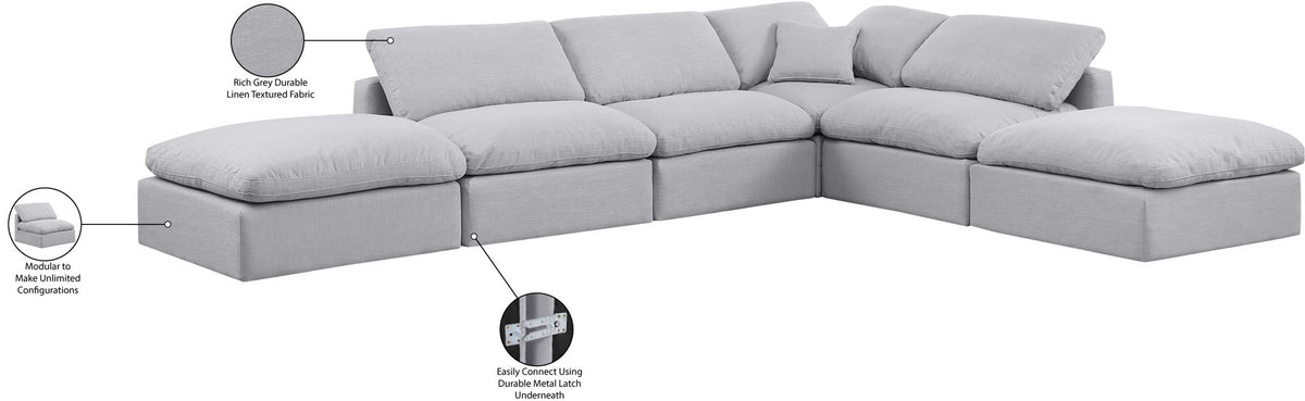 Indulge - Linen 6 Piece Modular Armless Sectional