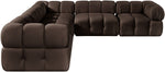 Orin - Velvet 5 Piece Modular Corner Sectional