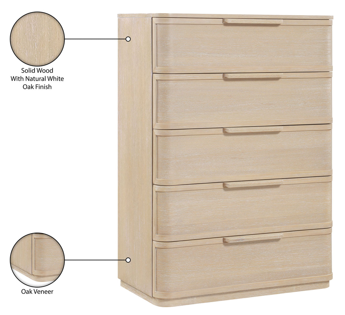 Tiberio - Oak Veneer And Solid Wood Chest
