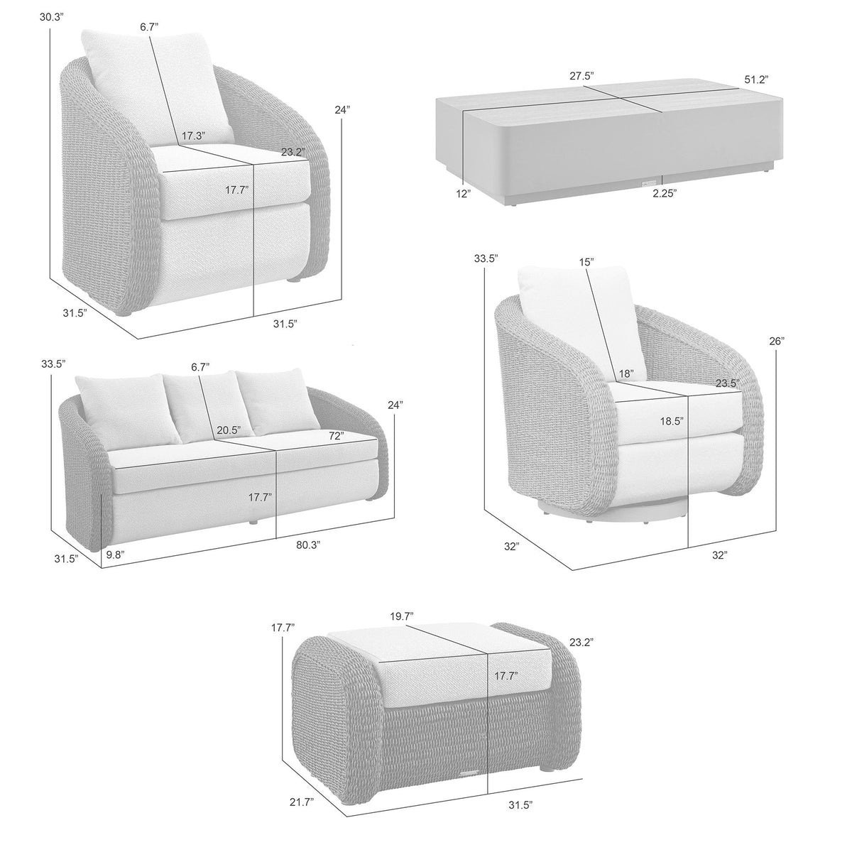 Pavilion - Powder Coated Metal Outdoor Conversation Set With Cushions