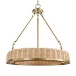 Ladakh - 9 Light Round Wicker Pendant - Gold