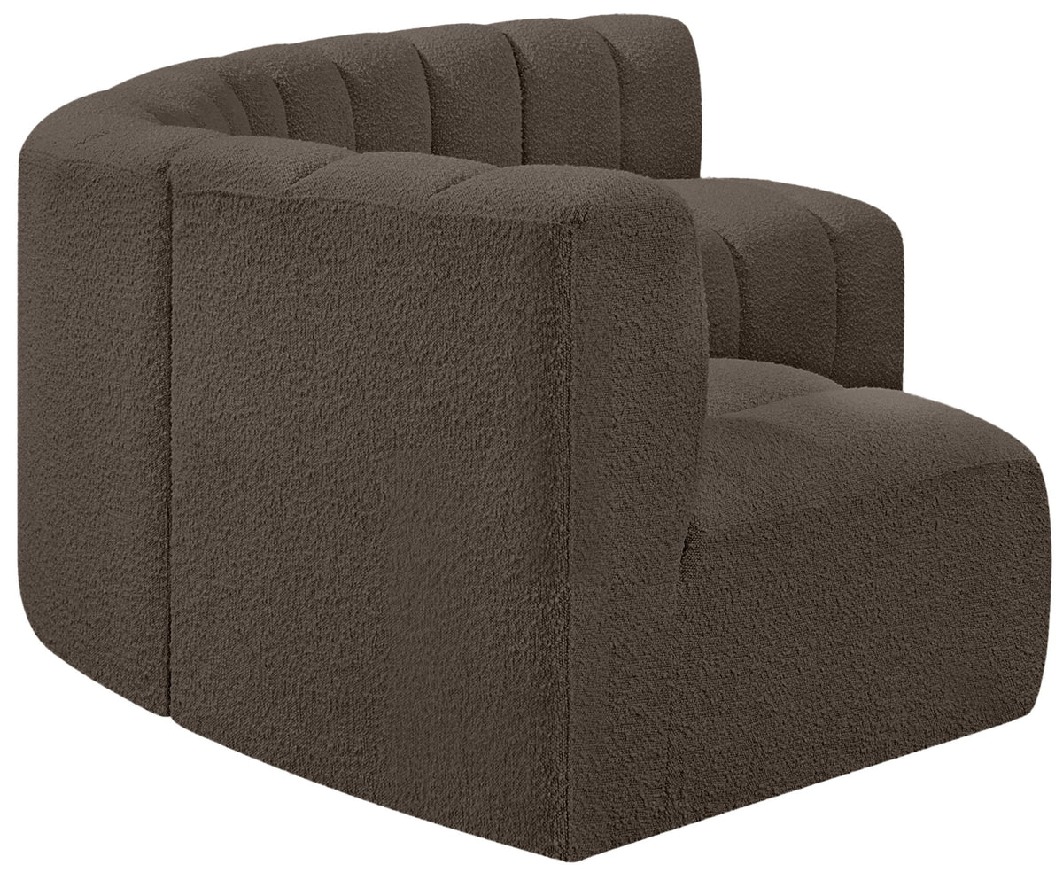 Arc - Boucle Fabric 5 Piece U-Shaped Modular Sofa