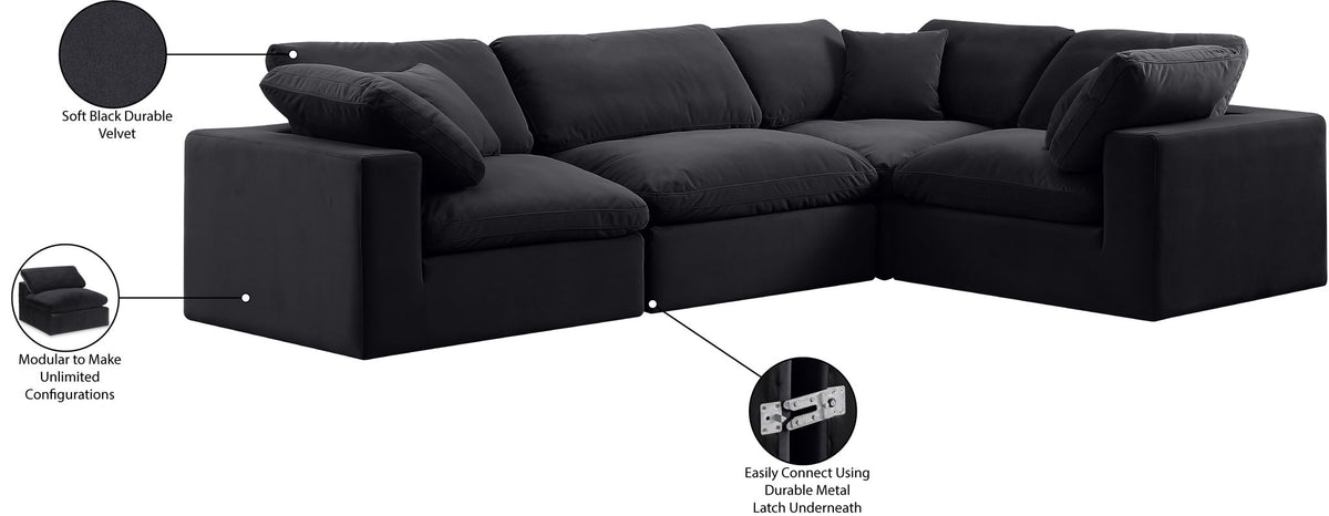 Comfy - 4 Piece Velvet Modular Sectional