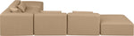 Cube - 6 Piece Modular Corner Armless Sectional - Tan