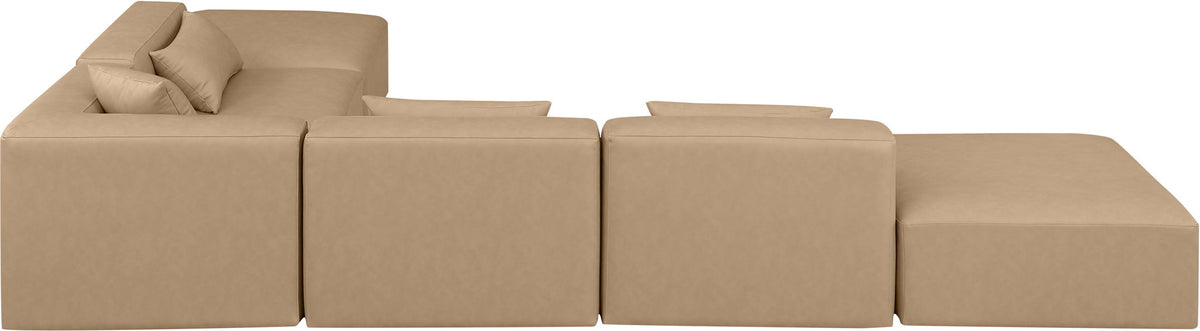 Cube - 6 Piece Modular Corner Armless Sectional - Tan