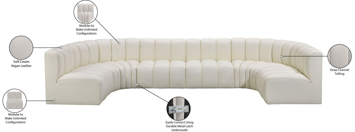 Arc - Faux Leather Modular U-Shaped Sectional