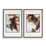 Velocity - Framed Abstract Prints (Set of 2) - Brown / Green / Red / White