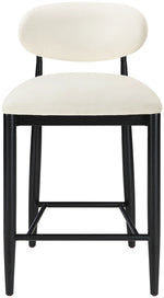 Riccio - Faux Leather Stool - Black Frame