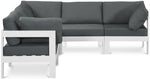 Nizuc - Outdoor Patio 5 Piece Modular Sectional With White Frame